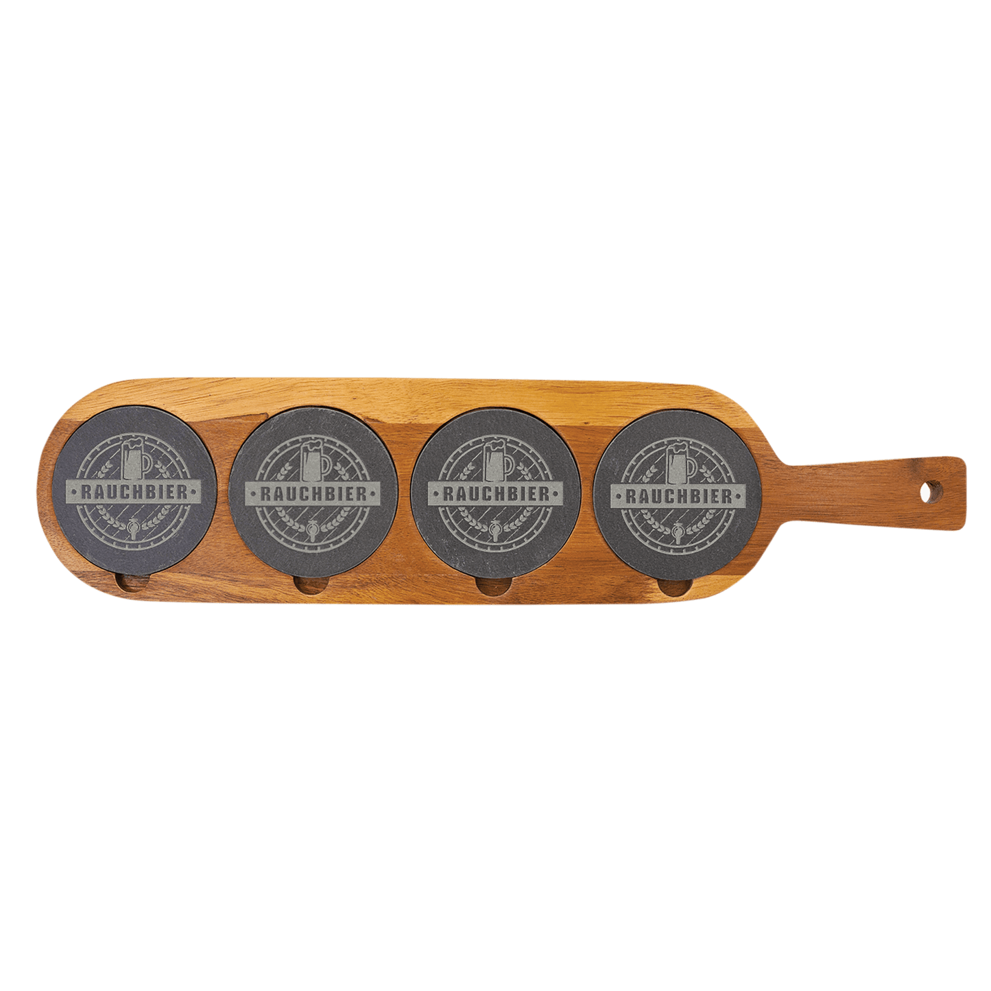 Engraved 18 1/2" x 4 1/4" Acacia Wood/Slate Serving Board