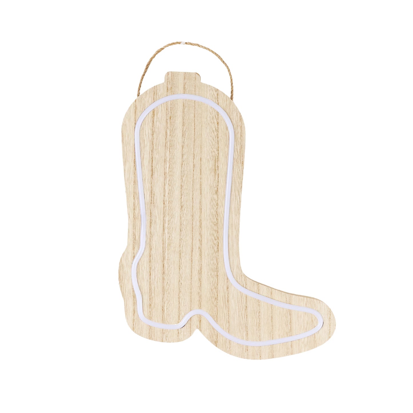 Engraved LED Light Up Wooden Boot