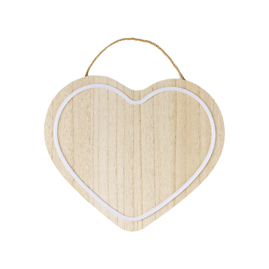Engraved LED Light Up Wooden Heart