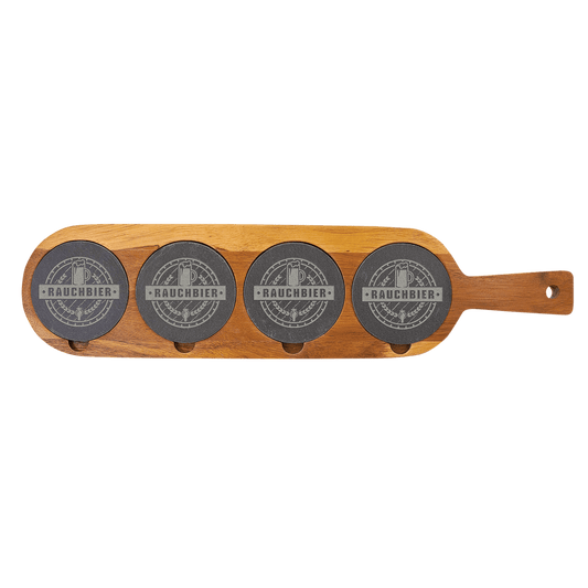 Engraved 18 1/2" x 4 1/4" Acacia Wood/Slate Serving Board
